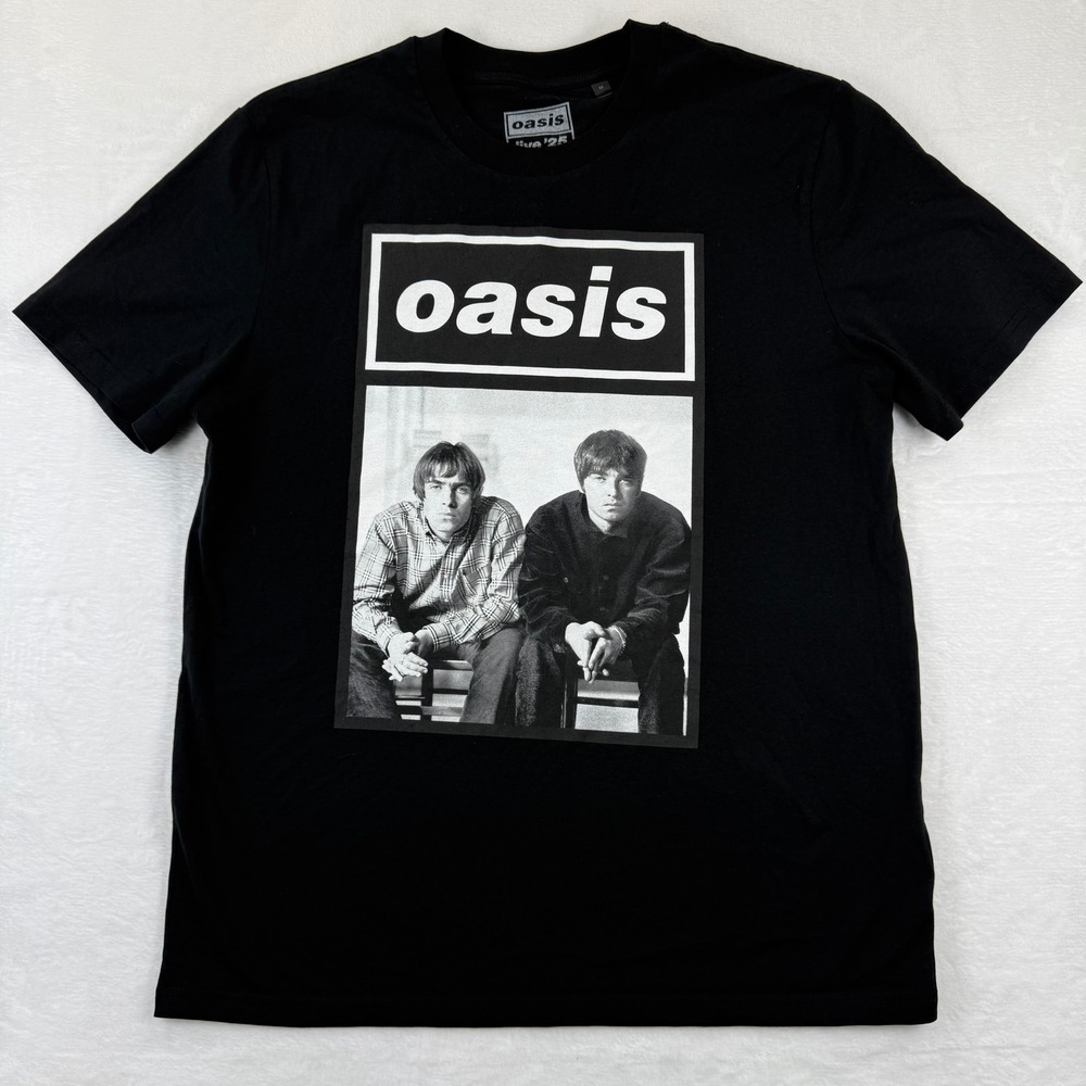Oasis Live '25 World Tour‎ T Shirt Black Short Sleeve Cotton Size M